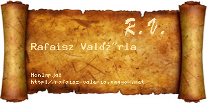 Rafaisz Valéria névjegykártya